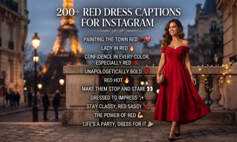 200+ Red Dress Captions for Instagram