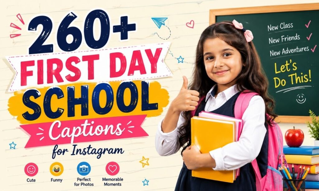 260+First Day School Captions